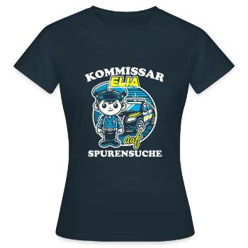 Kommissar Elia Spurensuche - Frauen T-Shirt - Navy - Vorne - AI Model Female 172 dark (172cm)