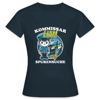 Kommissar Liam Spurensuche - Frauen T-Shirt - Navy - Vorne - AI Model Female 172 dark (172cm)