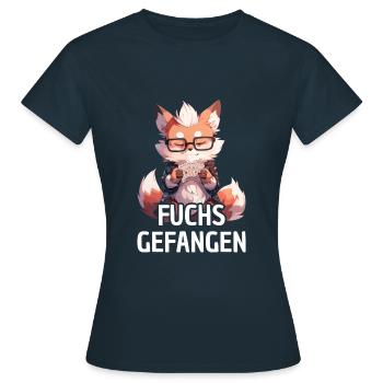 Fuchs gefangen Doppelkopf - Frauen T-Shirt - Navy - Vorne - AI Model Female 172 dark (172cm)