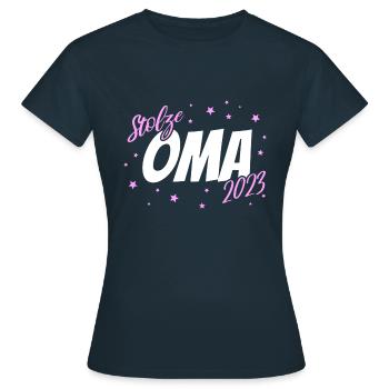 Stolze Oma 2023 Mädchen - Frauen T-Shirt - Navy - Vorne - AI Model Female 172 dark (172cm)