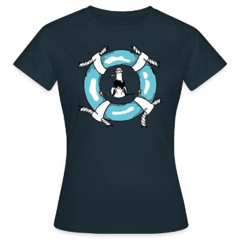 Coastal Van Damme - Women's T-Shirt - navy - Front - AI Model Female 172 dark (172cm)