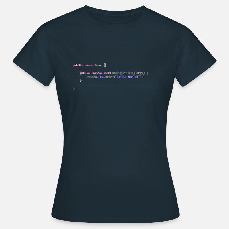 Java Bonjour tout le monde! idée cadeau - T-shirt Femme - marine