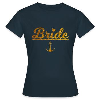 Bride anchor (gold) - Women's T-Shirt - navy - Front - AI Model Female 172 dark (172cm)