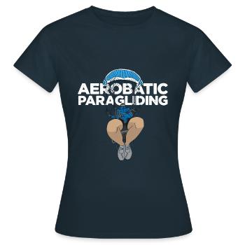 Aerobatic Paragliding white - Frauen T-Shirt - Navy - Vorne - AI Model Female 172 dark (172cm)