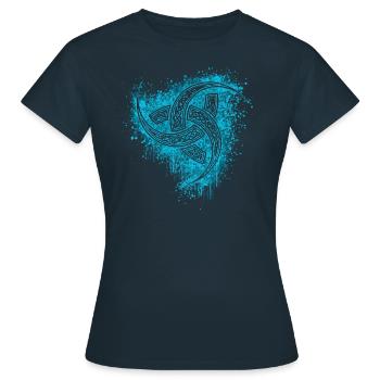 Noeud tribal de tatouage de Viking Odin Thor Viking - T-shirt Femme - marine - Devant - AI Model Female 172 dark (172cm)