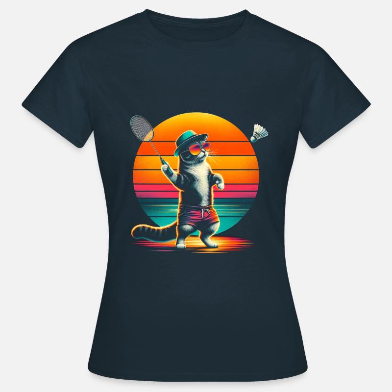 Cat Badminton - Women's T-Shirt - navy