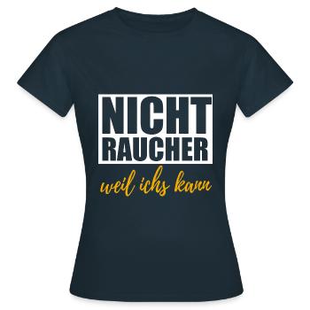 endlich Nichtraucher - Frauen T-Shirt - Navy - Vorne - AI Model Female 172 dark (172cm)