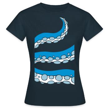 Tentacule de calmar - T-shirt Femme - marine - Devant - AI Model Female 172 dark (172cm)