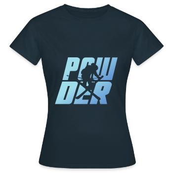 Ski Freestyle, Ski, Ski - Poudreuse - T-shirt Femme - marine - Devant - AI Model Female 172 dark (172cm)