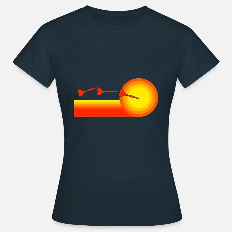 Darts Retro Sunset Dartpfeile - Women's T-Shirt - navy