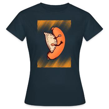 Pierogi KIELBASA Viande charcuterie raviolis - T-shirt Femme - marine - Devant - AI Model Female 172 dark (172cm)