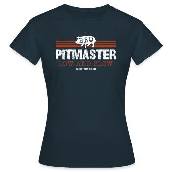Grill Pitmaster niedrig und langsam ist der Weg - Frauen T-Shirt - Navy - Vorne - AI Model Female 172 dark (172cm)