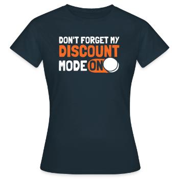 Pension de retraite Fun N’oubliez pas ma réduction - T-shirt Femme - marine - Devant - AI Model Female 172 dark (172cm)