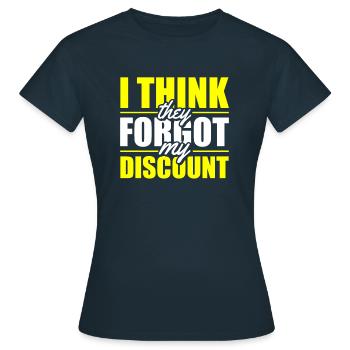 Pension de retraité N’oubliez pas ma réduction - T-shirt Femme - marine - Devant - AI Model Female 172 dark (172cm)
