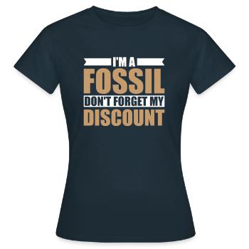 Pension de retraité N’oubliez pas ma réduction - T-shirt Femme - marine - Devant - AI Model Female 172 dark (172cm)