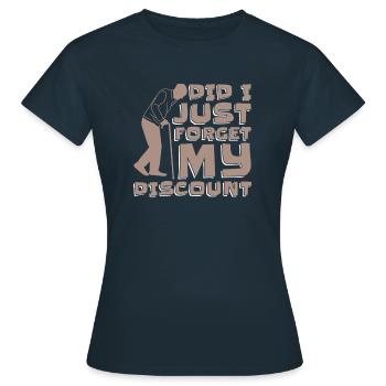Pension de retraité drôle N’oubliez pas ma réduction - T-shirt Femme - marine - Devant - AI Model Female 172 dark (172cm)