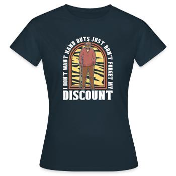 Pension de retraité drôle N’oubliez pas ma réduction - T-shirt Femme - marine - Devant - AI Model Female 172 dark (172cm)