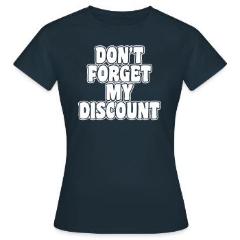 Pension de retraité N’oubliez pas ma réduction - T-shirt Femme - marine - Devant - AI Model Female 172 dark (172cm)