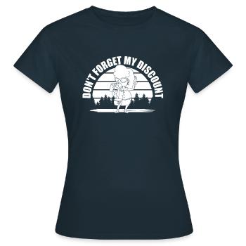 Pension de retraité N’oubliez pas ma réduction - T-shirt Femme - marine - Devant - AI Model Female 172 dark (172cm)