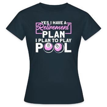 Rentner Rente Schwimmbad - Frauen T-Shirt - Navy - Vorne - AI Model Female 172 dark (172cm)