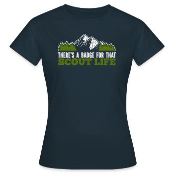 Insigne scout - T-shirt Femme - marine - Devant - AI Model Female 172 dark (172cm)