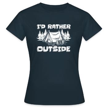 Pfadfinder Witzig Id Rather Be Outside - T-shirt Femme - marine - Devant - AI Model Female 172 dark (172cm)