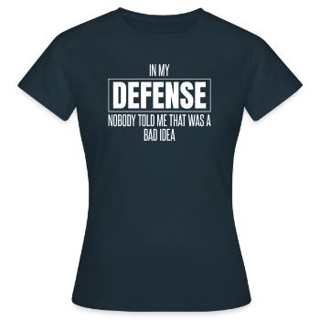 Schwarzer Humor - Frauen T-Shirt - Navy - Vorne - AI Model Female 172 dark (172cm)