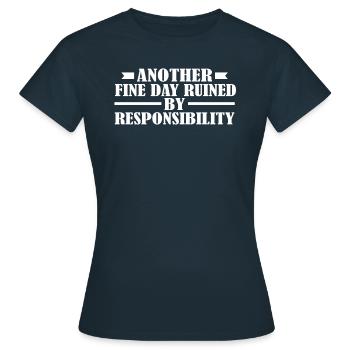 Schwarzer Humor - Frauen T-Shirt - Navy - Vorne - AI Model Female 172 dark (172cm)