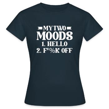 L’humour noir Rude My Two Moods - T-shirt Femme - marine - Devant - AI Model Female 172 dark (172cm)