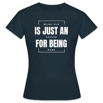 Humour noir grossier - T-shirt Femme - marine - Devant - AI Model Female 172 dark (172cm)