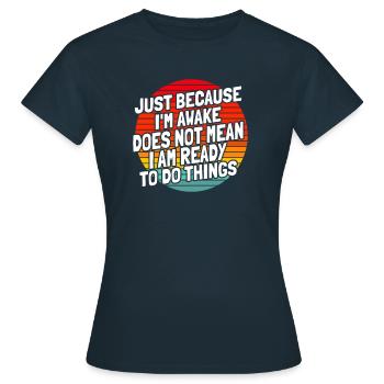 Schwarzer Humor - Frauen T-Shirt - Navy - Vorne - AI Model Female 172 dark (172cm)