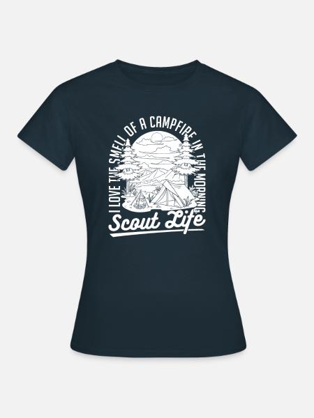 Pfadfinder Lagerfeuer - Frauen T-Shirt - Navy