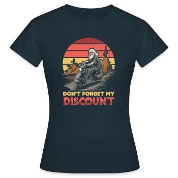 Pension de retraité drôle N’oubliez pas ma réduction - T-shirt Femme - marine - Devant - AI Model Female 172 dark (172cm)