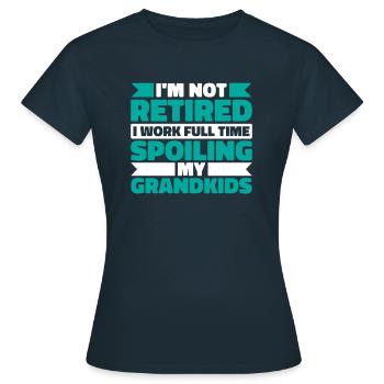 Pension des pensionnés Petits-enfants - T-shirt Femme - marine - Devant - AI Model Female 172 dark (172cm)