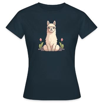 Lama Llama - T-shirt Femme - marine - Devant - AI Model Female 172 dark (172cm)