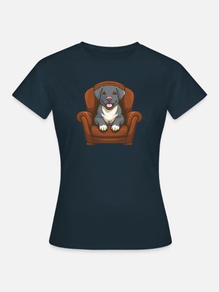 Hund Vierbeiner Niedlich - Frauen T-Shirt - Navy