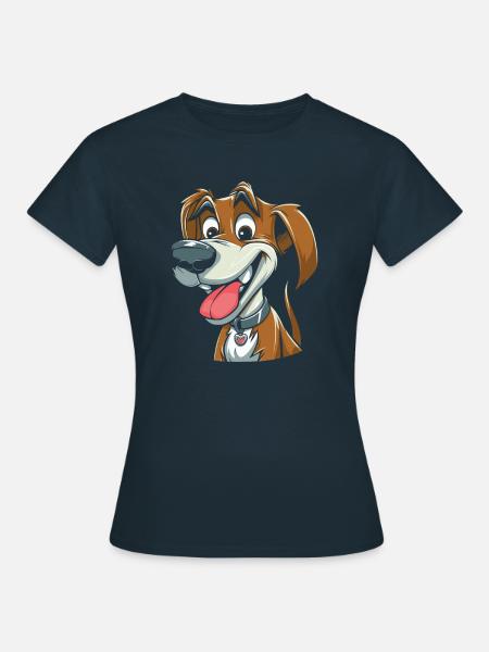 Hund Vierbeiner Niedlich - Frauen T-Shirt - Navy