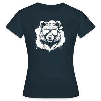 Großer Panda Pandabär - Frauen T-Shirt - Navy - Vorne - AI Model Female 172 dark (172cm)