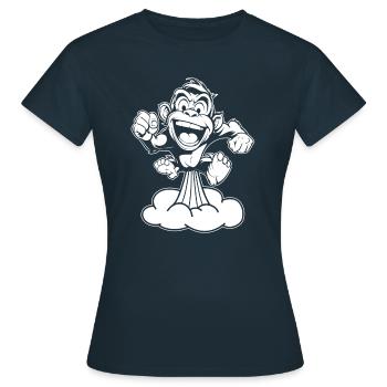 Monkey Rainbow Fart - Women's T-Shirt - navy - Front - AI Model Female 172 dark (172cm)