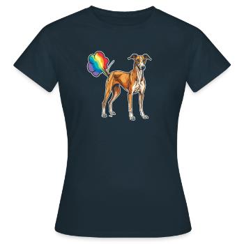 Greyhound Windhund Lustig Regenbogenfurz - Frauen T-Shirt - Navy - Vorne - AI Model Female 172 dark (172cm)