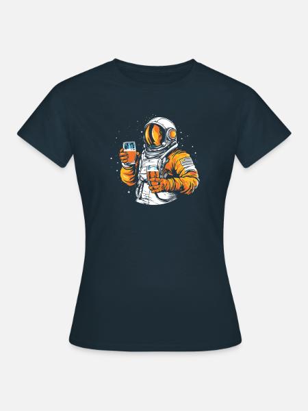 Bier Bierliebhaber Astronaut - Frauen T-Shirt - Navy