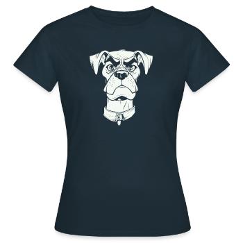 Hund Vierbeiner Lustig - Frauen T-Shirt - Navy - Vorne - AI Model Female 172 dark (172cm)