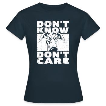 Greyhound Greyhound Drôle Ne Pas Savoir Ne Pas S’En Souci - T-shirt Femme - marine - Devant - AI Model Female 172 dark (172cm)