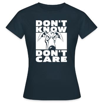 Greyhound Greyhound Drôle Ne Pas Savoir Ne Pas S’En Souci - T-shirt Femme - marine - Devant - AI Model Female 172 dark (172cm)