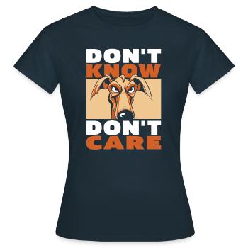 Greyhound Greyhound Drôle Ne Pas Savoir Ne Pas S’En Souci - T-shirt Femme - marine - Devant - AI Model Female 172 dark (172cm)
