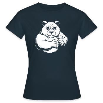 Großer Panda Pandabär - Frauen T-Shirt - Navy - Vorne - AI Model Female 172 dark (172cm)