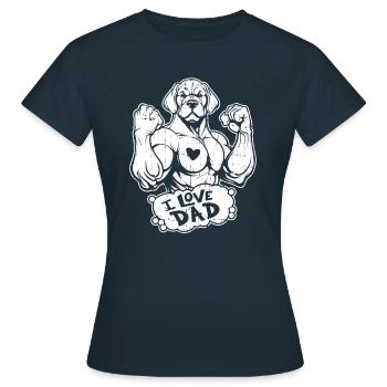 Labrador I Love Dad - Frauen T-Shirt - Navy - Vorne - AI Model Female 172 dark (172cm)
