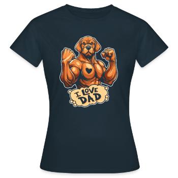 Labrador I Love Dad - Frauen T-Shirt - Navy - Vorne - AI Model Female 172 dark (172cm)
