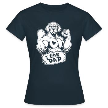 Labrador I Love Dad - Frauen T-Shirt - Navy - Vorne - AI Model Female 172 dark (172cm)