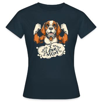 Beagle I Love Dad - Frauen T-Shirt - Navy - Vorne - AI Model Female 172 dark (172cm)